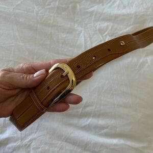 Pierre Cardin Light Brown Smooth Classic Leather Belt Adjustable Mens SZ 38